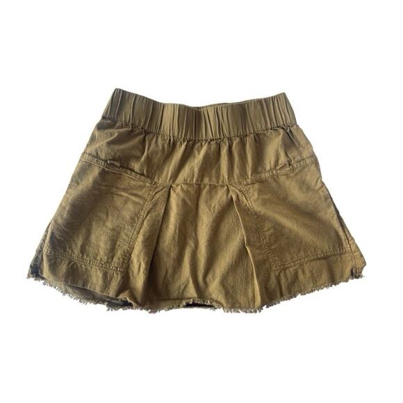 FREE PEOPLE Mariposa Mini Skirt Cocoa Utility Cotton Pockets Boho Size Small - Picture 2 of 8